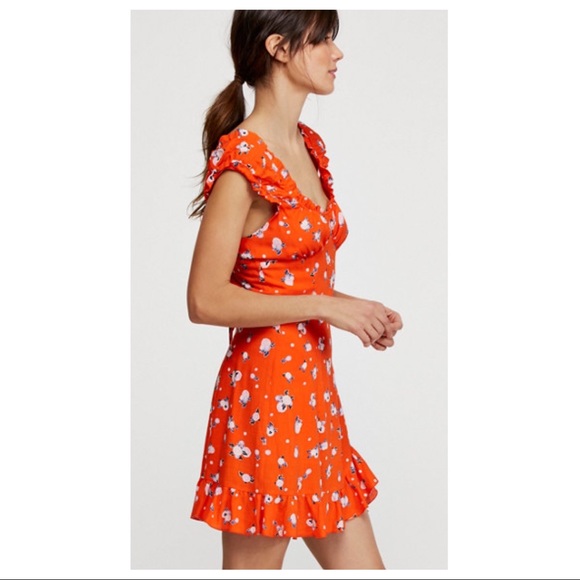 FREE PEOPLE BOHO V-NECK TIE BACK MINI DRESS A2C - Picture 4 of 16